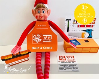 Holiday Elf Printable Kit. Home Improvement Elf Scene. Instant Download for Busy Moms. Easy DIY Elf Props. Christmas Elf Activity