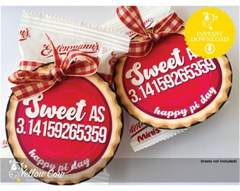 Etiquetas imprimibles de refrigerios del día Pi, dulces como etiquetas de golosinas del día Pi, etiquetas de favor de fiesta del día Pi, refrigerios del día Pi 3.14, etiqueta de refrigerio del día Pie Pi, feliz día Pi