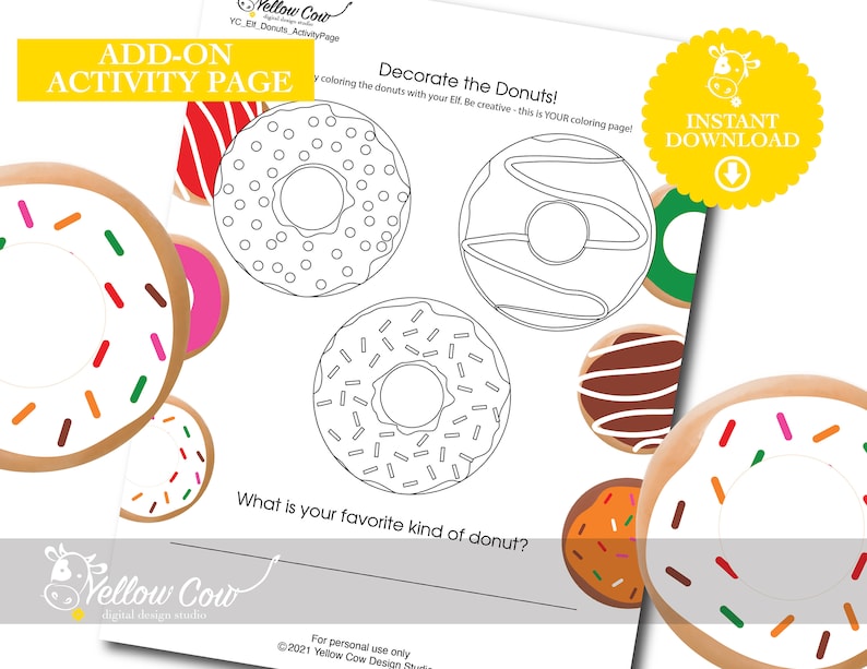 Printable Elf Donut Propseasy DIY Elf Magicdonut Shop - Etsy