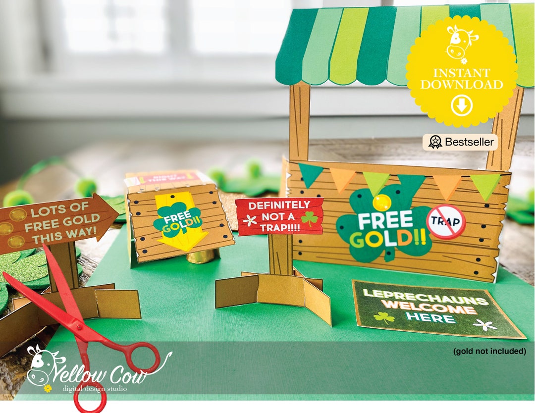 Printable Leprechaun Trap Kitinstant Downloaddiy Leprechaun
