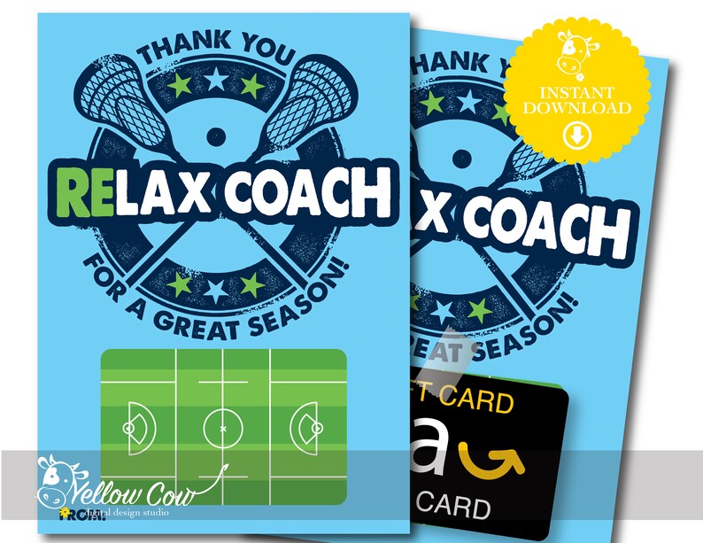 Printable Lacrosse Coach Gift Card Holderlax Coach | Etsy