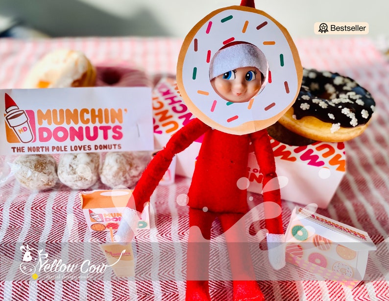 Elf on the Shelf Printable Dunkin' Donuts props Elf on | Etsy