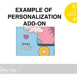 May include: A digital design studio add-on for personalization. The image shows a pink roller skate with a heart and the text "from: Julia".