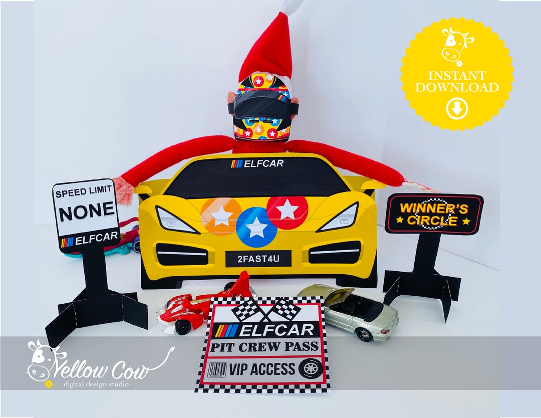 Printable Stock Car Racing Elf Props,easy DIY Elf Magic,speedway Race ...
