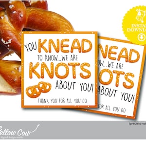 Printable Staff Appreciation Gift Tag,Pretzel Theme Appreciation,Pretzel Day Gift Tag,Teacher Appreciation PTA Gift,Nurse Appreciation Gift
