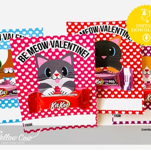Printable Kitten Valentine Cards,KitKat Valentines,Cat Valentine Cards,School Valentines Day Party,Kitty Valentine,School Valentine Exchange
