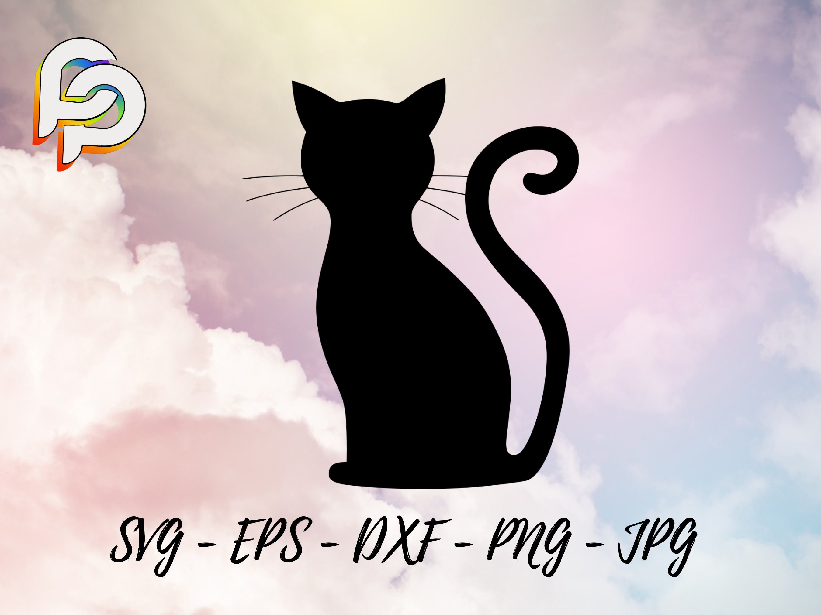 Halloween Cat SVG EPS DXF Pdf Png Cut File Clip Art - Etsy