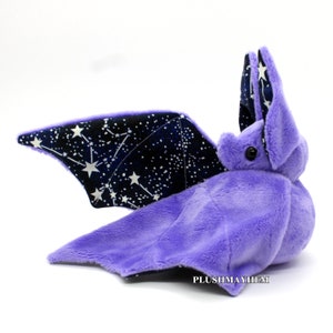 Handmade Glow in the Dark Constellation Bat Doll  - Multiple Colour Options - Made To Order