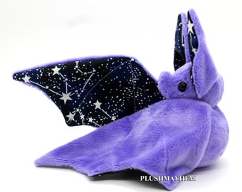 Handmade Glow in the Dark Constellation Bat Doll  - Multiple Colour Options - Made To Order