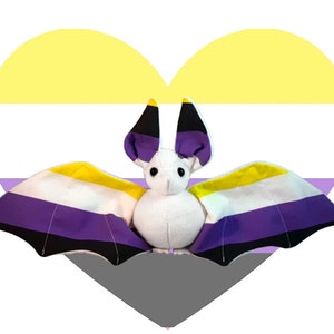 Handmade Non-binary Pride Bat Doll - Multiple Colour Options - Made To Order LGBTQIA gift