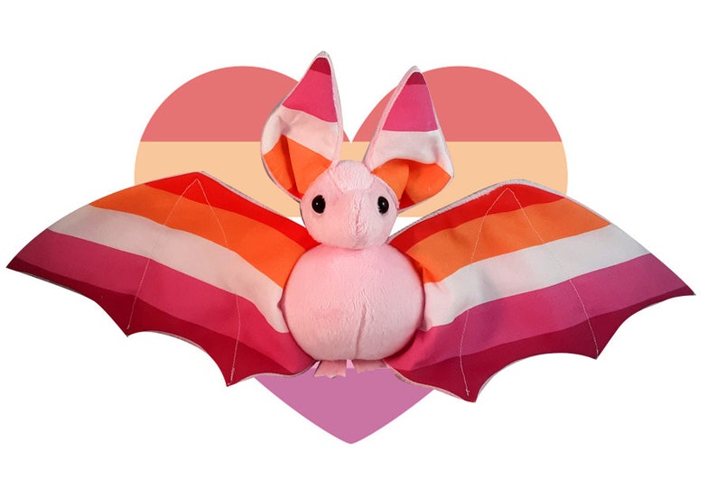 Handmade Community Lesbian Pride Bat Doll - Multiple Colour Options - Made To Order 