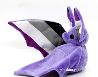 Handmade Asexual Pride Bat Doll - Purple - Made To Order LGBTQIA gift