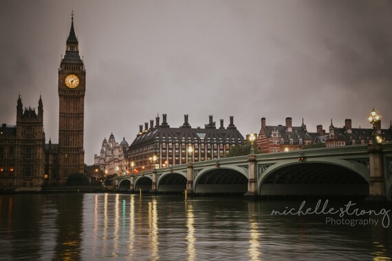 London Photography Big Ben Clock Westminster Bridge Etsy