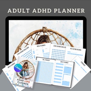 Adhd Planer für Erwachsene, Adhd Planer druckbar, ADHD Produktionsplaner, adhd digital, Download, Adhd Tagesplaner, Adhd Lebensplaner PDF