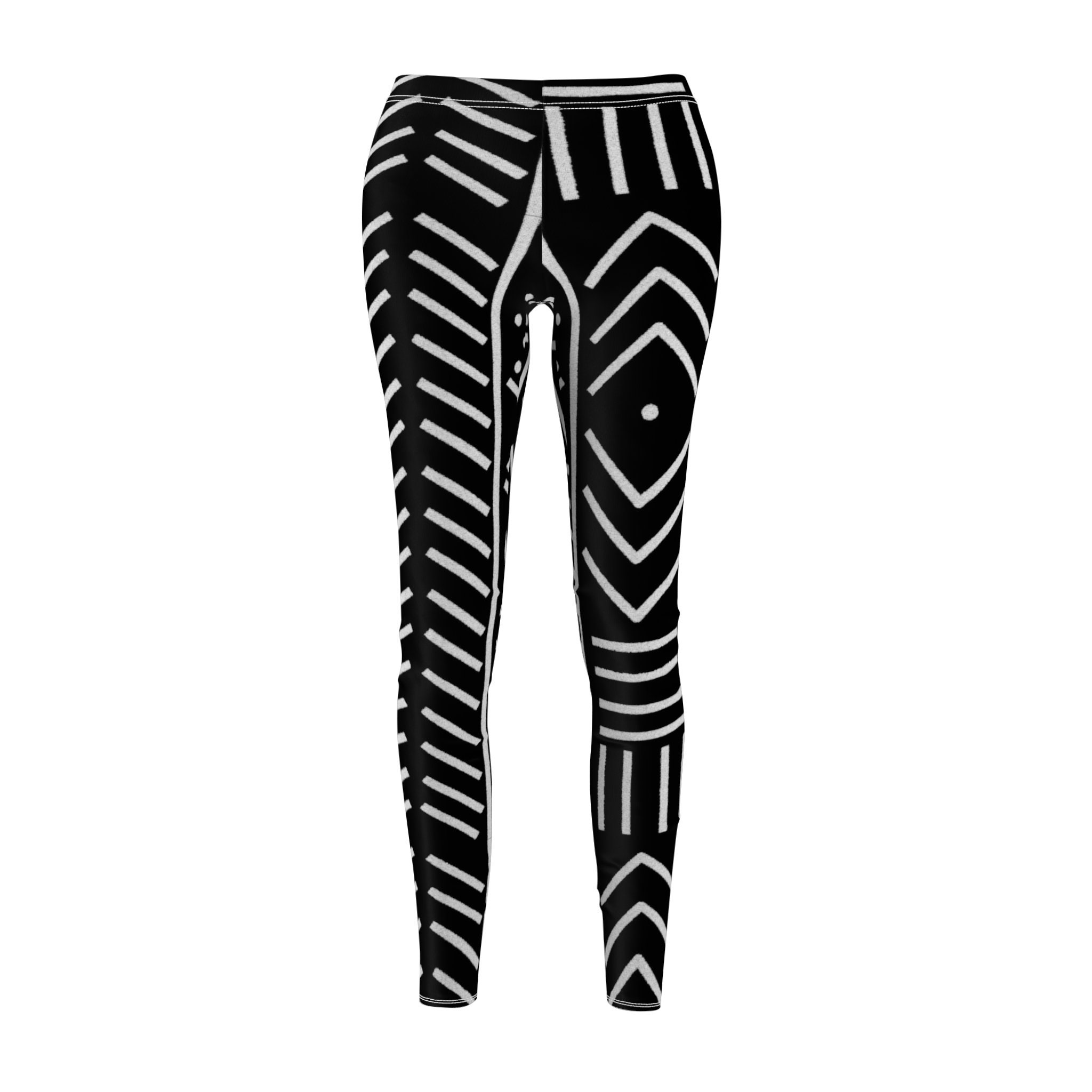 African Print Black and White Mud Cloth Design, Leggings, Black History, African Apparel Pattern