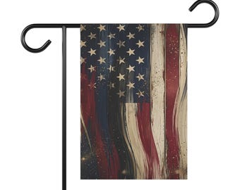 4th of July, Fourth of July, Memorial Day and Labor Day, American Flag, Distressed American Flag Garden House Banner Patriotic Outdoor Decor