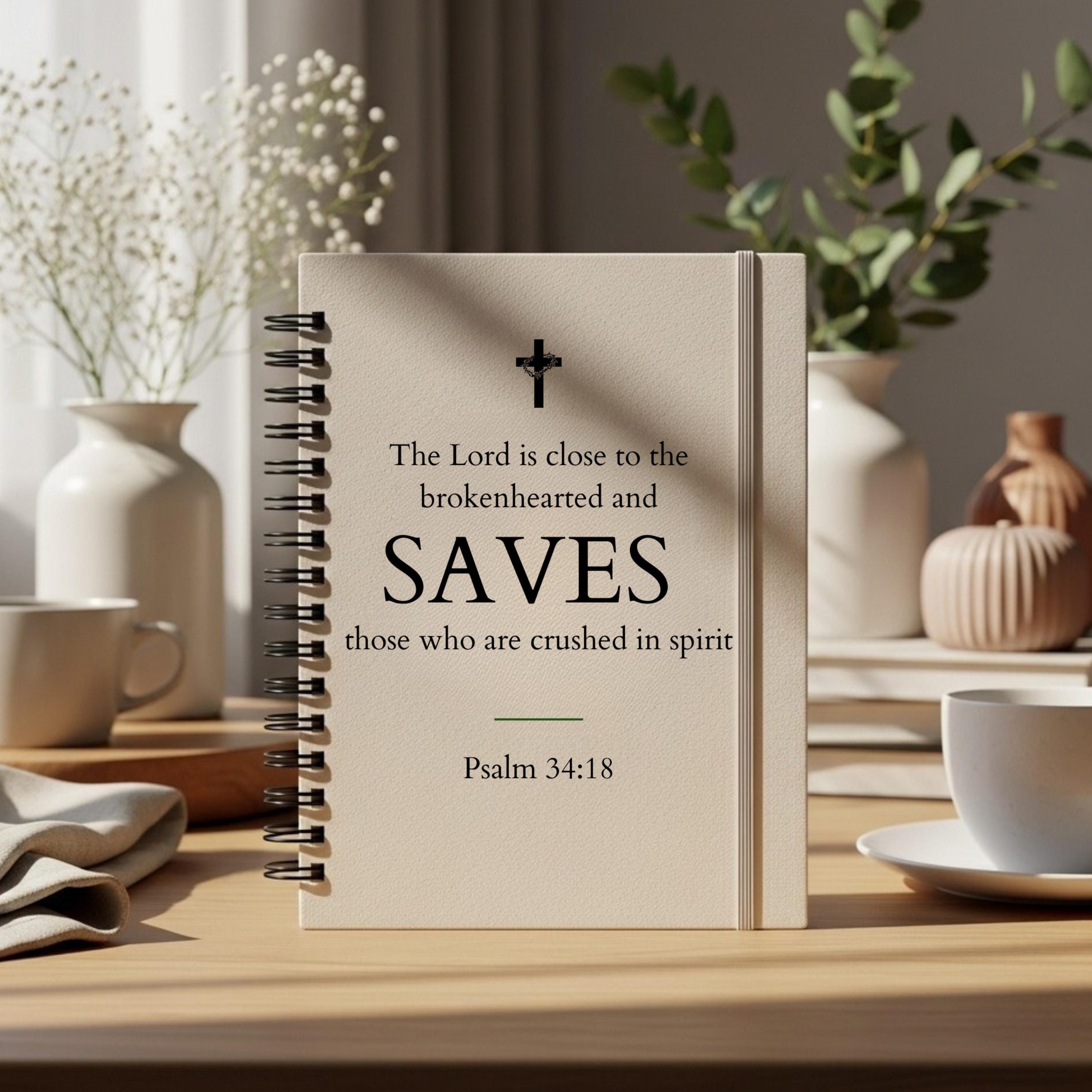 Bible Verse Spiral Notebook | Christian Journal | the Lord is Close to ...