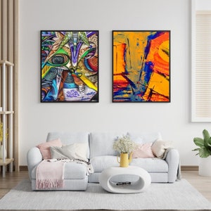 Printable Wall Art Set of 2 Abstract Digital Printable Wall Art Contemporary Abstract Art Print Soft Beige Printable Art Neutral