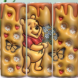 Winnie the Pooh Tumbler Wrap | 20oz Winnie Honey Tumbler PNG Wraps Design | Pooh Bear Tumbler PNG | Winnie The Pooh Png | Digital Download