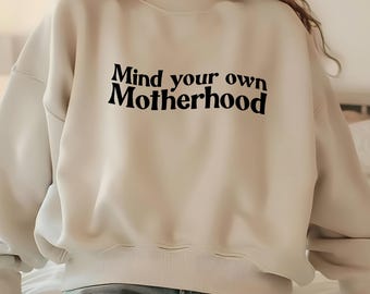 Embroidered Motherhood Sweatshirt: Cozy Cotton Blend Mom Crewneck