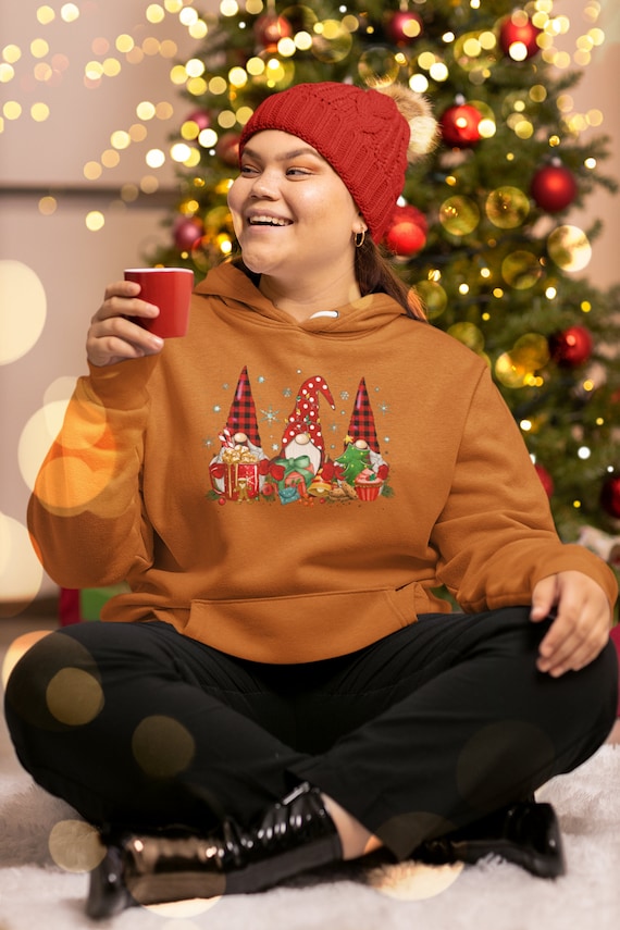 クリスマスノームユニセックスパーカー：ホリデーグリーティング