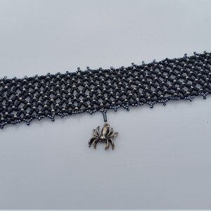 Gothic bracelet, Halloween Bracelet, Netted Jewelry, beaded bracelet, OOAK jewelry, Wicca Jewelry, Wiccan bracelet, Spider jewelry, Women&#39;s