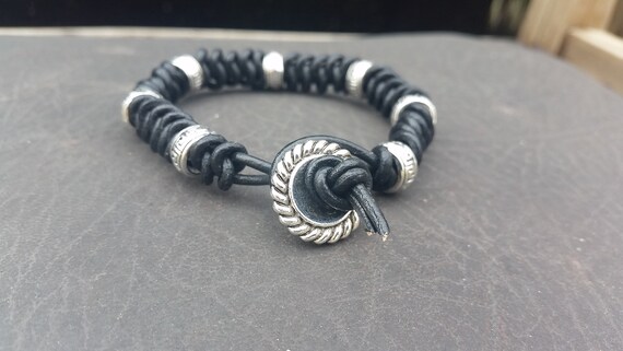 snake knot leather bracelet