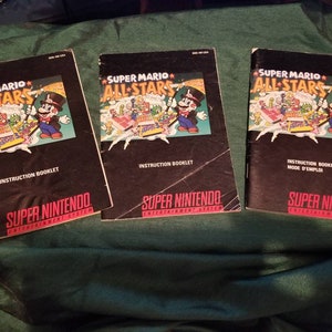 Super Mario All-Stars Snes Manuals AUTHENTIC and NOT REPRODUCTION