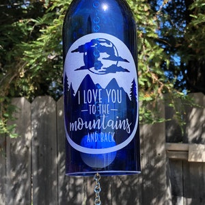 Moon Dogs Butterfly/'s Wind Chime Up-Cycled Wine Bottle