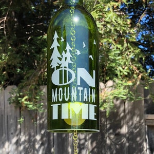 Moon Dogs Butterfly/'s Wind Chime Up-Cycled Wine Bottle