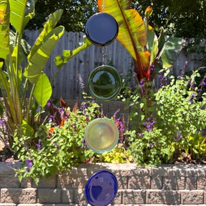 Recycled Wine Bottle Suncatcher  (Amber, Green, Clear, Blue)