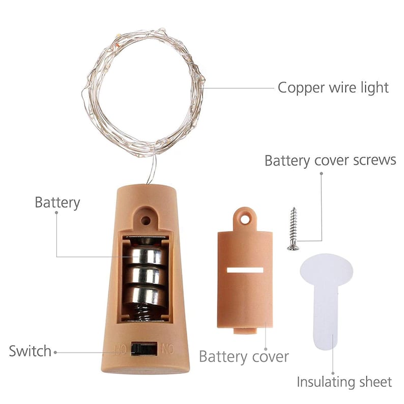 Lamp Twinkle Lantern Etching Cork Light Included Magical Glittering Horse Heart Fairy Light Recycled Bottle - Sparkle Night Light