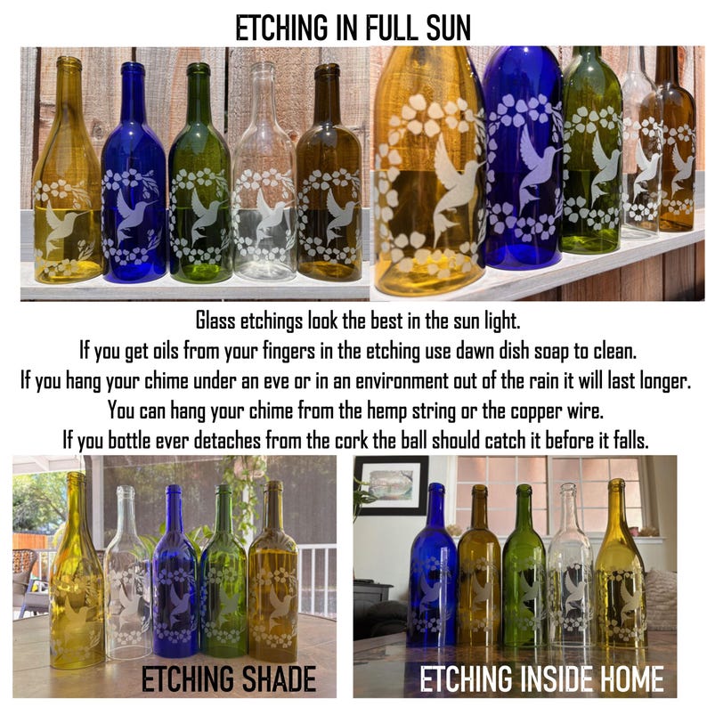 Celtic Cross Glass Windchime Made from Upcycled Wine Bottle image 5