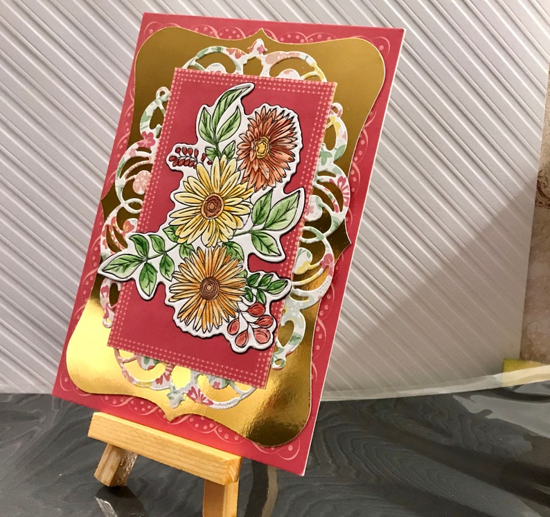 Daises with red and gold perfect for any occasion Just add a Sentiment