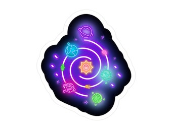 Neon Solar System Kiss-Cut Vinyl Decals