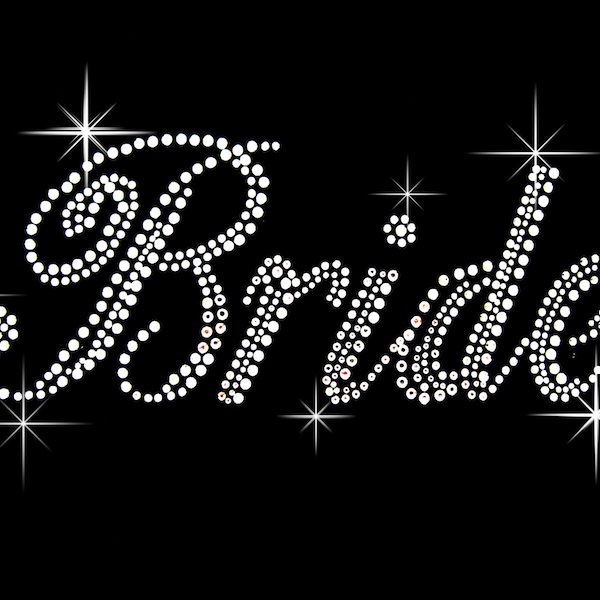 Classic Bride rhinestone iron on transfer hotfix bling DIY - 9 inches wide, 4 inches tall