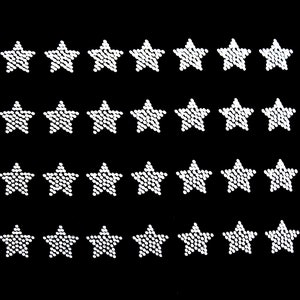May include: A black background with four rows of white stars. Each row has eight stars.