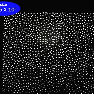 May include: A black fabric with a white rhinestone design. The design is a random pattern of white rhinestones on a black background. The size of the design is 11.5 inches by 10 inches.