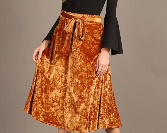 Velvet Midi Skirt