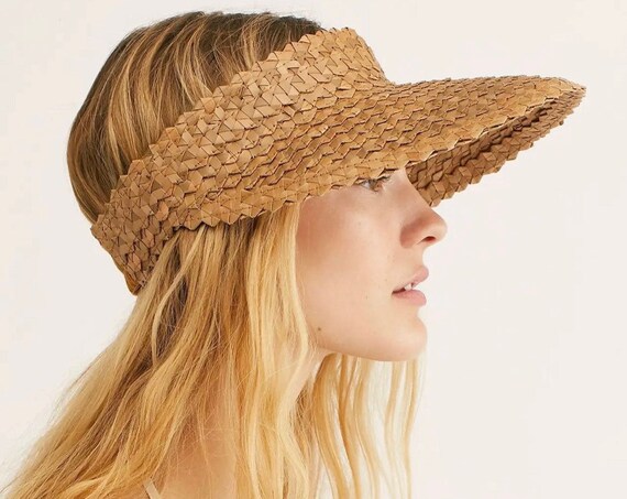 Brown Straw Sun Visor