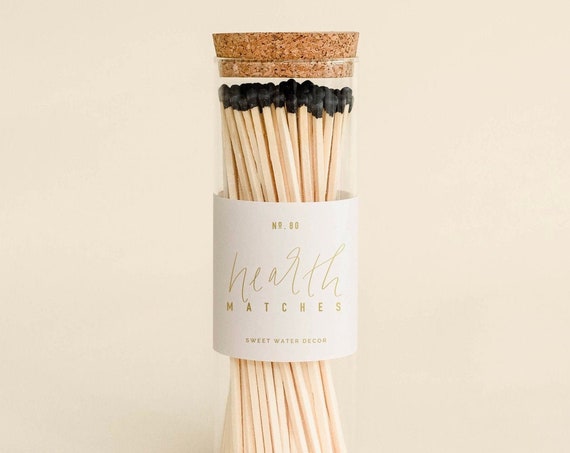 Black Hearth Matches - Glass Jar