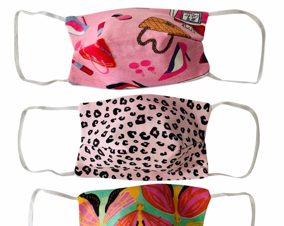 3 Pk Cotton Fashion Face Masks -Toddler/Kids