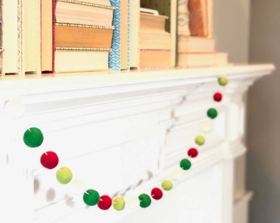 Joyful Wool Felt Ball Garland