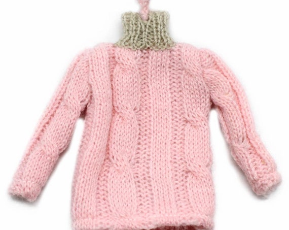 Pink Cable Knit Sweater Ornament