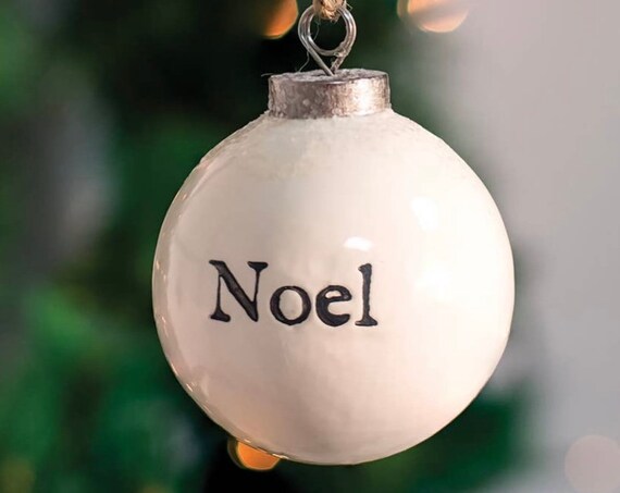 Noel White Ceramic Ornament