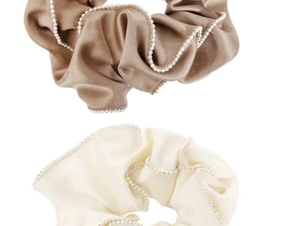 Fabric Cover Trim Scrunchie Hair Set