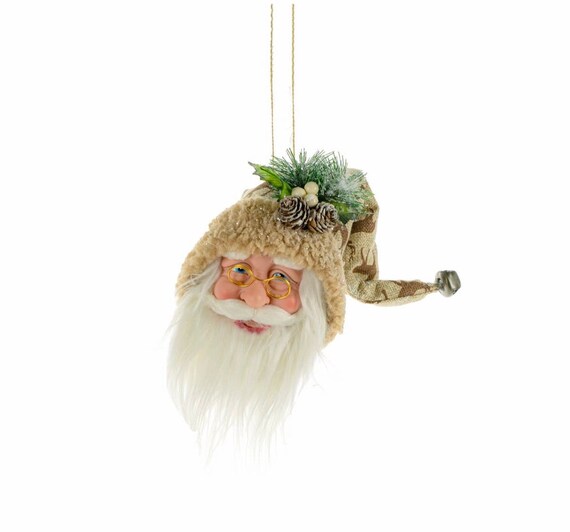 9" Santa Head Ornaments