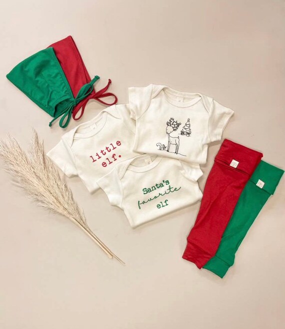 Little Elf - Short Sleeve Bodysuit - Red