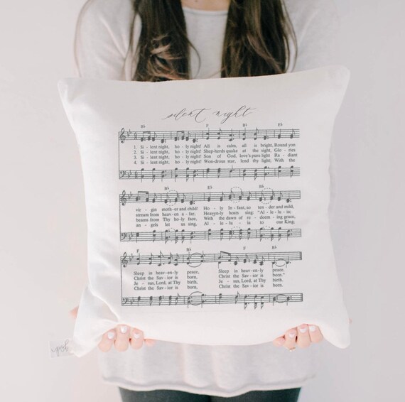 Silent Night Hymn Trow Pillow