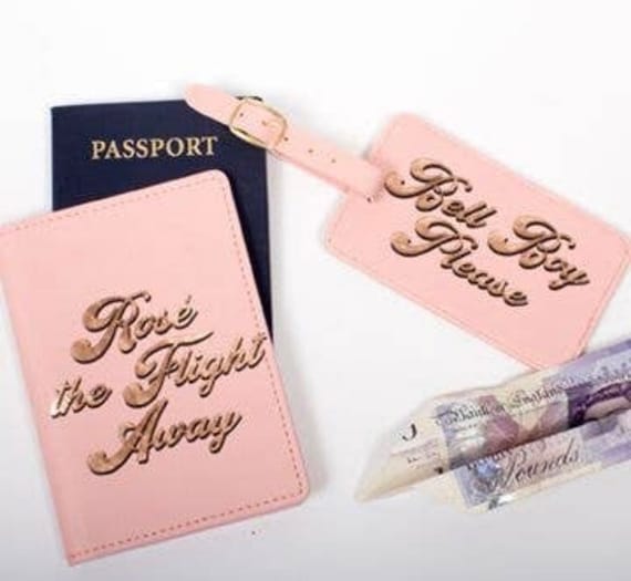 Rose Luggage Tag & Passport Set